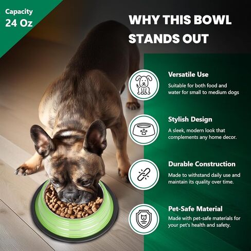 Iconic Pet 1 Cup/8 Oz Elegant Stainless Steel Color Splash Food/Water Bowl with Non Skid, Noise Free, Removable Rubber Ring - Dog/ Cat Feeding Bowl In color shade, Dishwasher Safe - Pink, 2 Bowls in Kuwait