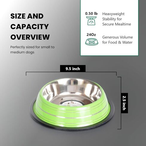 Iconic Pet 1 Cup/8 Oz Elegant Stainless Steel Color Splash Food/Water Bowl with Non Skid, Noise Free, Removable Rubber Ring - Dog/ Cat Feeding Bowl In color shade, Dishwasher Safe - Pink, 2 Bowls in Kuwait