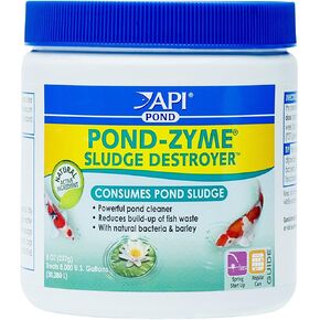 API POND-ZYME SLUDGE DESTROYER Pond Cleaner With Natural Pond Bacteria And Barley, 1-Pound Container