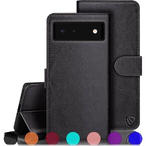 XcaseBar for Google Pixel 6A Wallet case with Zipper Credit Card Holder【RFID Blocking】, Flip Folio Book PU Leather Phone case Shockproof Cover Women Men for Google Pixel 6A case Rose Gold