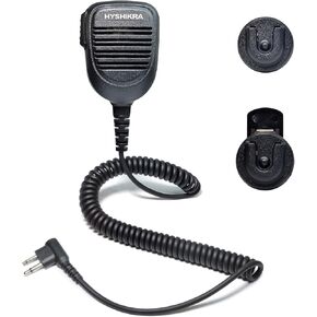 Heavy Duty Speaker Microphone, Remote Mic with Round Knob and Two Versions Microphone Bracket for BaoFeng BF-888S UV5R Retevis RT22 RT27 RT15 RT19 Kenwood Two Way Radio (K-1 Type Connector)