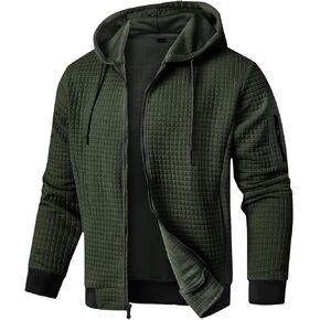 SAVKOOV Mens Lightweight Hoodie Full Zip Sweatshirt Casual Jacket Coat