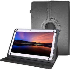Universal Aiprotablet K10 10.1 inch Case 10.1 Inch Android Tablet Case, Tedubax 360 Degree Rotating Multi-Angle Viewing Stand Universal Case Cover for 10 10.1 and All 9.5-10.5 Inch Tablet -Black