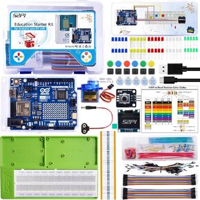 GeeekPi UNO R4 WiFi Kit, UNO R4 WiFi Board with Tutorial for Programming & 78PCS Components for Beginners & Engineers