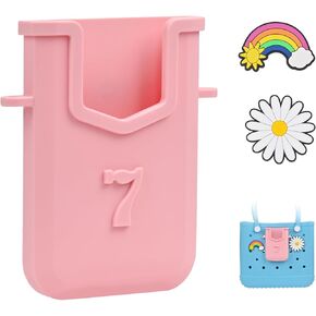Silicone Phone Holder Suitable for Bogg Bag, Silicone Charm Insert Accessories and Attachment for Bogg Beach Bags, Phone Holder Attachment for Silicone Beach Bag, Size Fits for Insert for Most Phone
