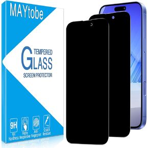 MAYtobe [2-Pack Privacy Screen Protector for iPhone 16 Plus Tempered Glass, Anti Spy, No Bubbles, Anti Scratch, Easy to Install