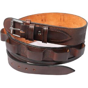 Hulara Western Leather Cartridge Belt shotgun bandolier ammo belt Cowboy Shotgun Belt for 12 Gauge Shotgun Shell Bullet Belt