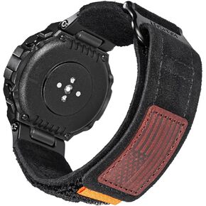 Hemsut Watch Bands Compatible with Amazfit T-Rex/T-Rex 2/T-Rex Pro/T-Rex Ultra, Millitary Soft Suede Leather Strap With Hook and Loop Design and Tools included