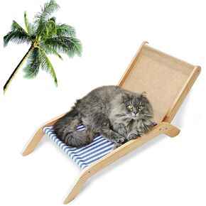 PETKARAY Cat Scratching Post with Cat Beach Chair, 36" Tall Palm Tree Cat Scratching Post, Large Sisal Cat Scratcher for Indoor Kittens