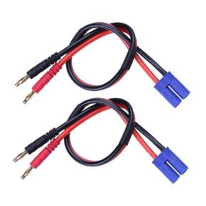 2-Pack EC5 Male Connector to 4MM 4.0MM Bullet Banana Connector Plug Adapter Wires with 11.8inch 14AWG Cable