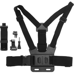 Adjustable Chest Mount Harness,Phone Chest Mount,Adjustable Phone Clip Holder,with Chest Strap Fixation Bracket,Compatible with Phone and Action Cameras