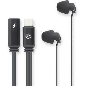 Enjoying Music While Sleeping and Charging! USB C Sleep Headphones, Wired Earbuds in-Ear Headset with Microphone for iPhone 15 Pro Max Plus Samsung Galaxy iPad Pro (Black)