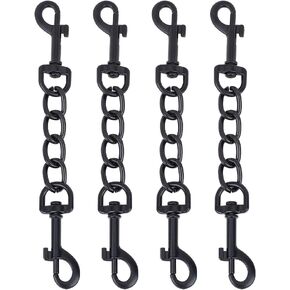 4 Pcs Dog Collar Safety Clips, Black Alloy Dog Harness Collar Leash Connector Heavy Duty Dog Prong Collar Clip for Pet Prong Collar Backup