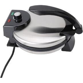 Aluminum Alloy Electric Tortilla Maker, 10 Inch Nonstick Adjustable Temperature Control Chapati Press Maker with Stainless Steel Cover for Experts Beginners Cooking