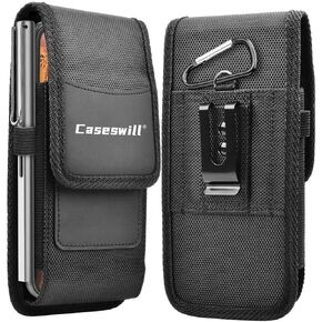 Caseswill Phone Holster for Samsung Galaxy Z Fold5 Fold4 Fold3 S23 S22 S21 S20 FE Note20 Ultra A04 A04E A04S A14 A24 A34 A54 A03S A13 A23 A33 A53 A73 5G XCover 6 Pro Case Nylon Pouch Belt Clip Holster