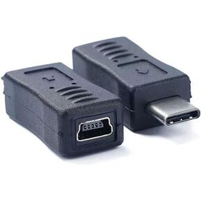 USB C to Mini USB Adapter, 2 Pack USB Type C Female to USB Mini 5pin Male Converter Adapter Suitable for Phone and Tablet(TypeC Female/Mini Male) in Saudi Arabia