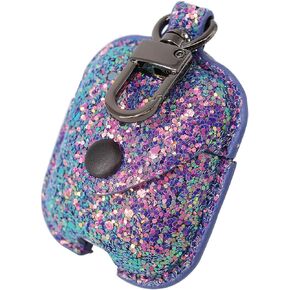 Bling Shiny PU Leather Carrying Case for AirPods 1 & 2 Charging Case Cover Women Girls Protective Case Glitter with Sequins Pocket Pouch for AirPods 1st 2nd Generation Case (Pink)