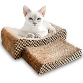 Cat Scratcher (2 in 1) - Cat Scratching Board - Cat Scratchers for Indoor Cats - Cardboard Cat Scratcher - Cat Scratch Pad - Rascadores para Gatos