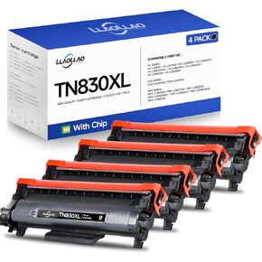LLAOLLAO TN830XL Toner Cartridges Replacement for Brother TN830XL TN-830XL Toner TN830 XL Work for HL-L2405W HL-L2460DW HL-L2400D HL-L2480DW MFC-L2820DW Printer High Yield (4 Black)
