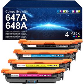 647A 648A Toner Cartridge Set Works with HP Color Laserjet Enterprise CP4025, Color Laserjet Enterprise CM4540 MFP, Color Laserjet Enterprise CP4525 Serie (Black,Cyan,Magenta,Yellow)