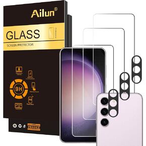 Ailun Glass Screen Protector for Galaxy S23+/ S23 Plus [6.6 Inch] 3Pack + 3Pack Camera Lens Tempered Glass Fingerprint Unlock 0.25mm Ultra Clear Anti-Scratch Case Friendly [Not For S23 Ultra]