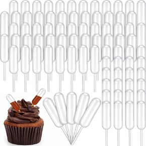 1000 Pcs 4 ml Plastic Pipettes Squeeze Transfer Dropper Disposable Liquid Dropper Transfer Pipettes for Cupcakes Chocolate Dessert