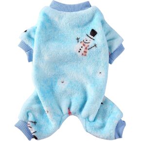 XIAOYU Christmas Pet Clothes Snowflake Pattern Warm Dog Pajamas Cat Jumpsuits Puppy Apparel, Pink, XL
