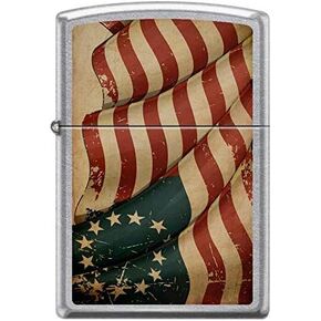Historic Betsy Ross American Flag Patriotic Chrome Zippo Lighter