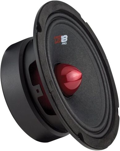 DS18 PRO-GM6.4B Loudspeaker - 6.5", Midrange, Red Aluminum Bullet, 480W Max, 140W RMS, 4 Ohms - Premium Quality Audio Door Speakers for Car or Truck Stereo Sound System (1 Speaker) in Kuwait