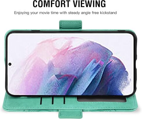 Asuwish Compatible with Samsung Galaxy S22 Plus 5G Wallet Case and Tempered Glass Screen Protector Flip Card Holder Cell Phone Cover for Gaxaly S22+5G Galaxies S22plus 22S + S 22 22+ G5 Women Green in Saudi Arabia