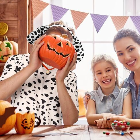 Toulite 4 Pcs Dog Dalmatian Costume for Adult Include Shirt Leather Collar Dog Ears Headband Tail Halloween Cosplay Party in Saudi Arabia