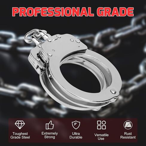 Double Lock Handcuffs, Adjustable Heavy Duty Steel Wrist Cuffs with 2 Keys & Handcuffs Holster in Police Edition Professional Grade - Gold Plating in Saudi Arabia