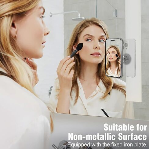 Gym Magnetic Phone Holder, Double-Sided Strong Magnetic Phone Mount, Attaches to Any Metal Surface, Compatible with All Phone Models, Perfect for Video Recording - Silver in Saudi Arabia