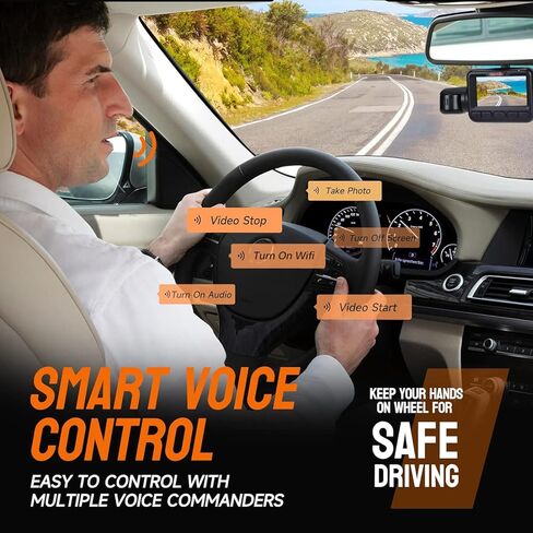 HUPEJOS 360° Dash Cam, 4 Channel Camera 2K Front +1080P*3 Left Right Rear, 5GHz WiFi GPS 4K Dash Camera for Cars, Voice Control, Front 4K+1080P*2,128GB Card, CPL Filter,24Hrs Parking Mode(V8 Plus) in Kuwait