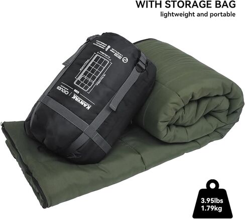 Envelope Sleeping Bag 3 Season Warm Weather Portable Compact Sleeping Bags for Adult Kids with Carry Bag for Camping Hiking Backpacking and Outdoors 59℉-77℉ in Kuwait