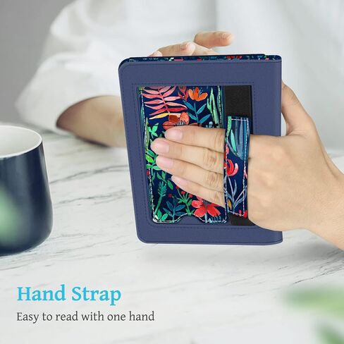 Fintie Stand Case for 6.8" Kindle Paperwhite (11th Generation-2021) and Kindle Paperwhite Signature Edition - Premium PU Leather Sleeve Cover with Card Slot and Hand Strap, Spring Bloom in Kuwait