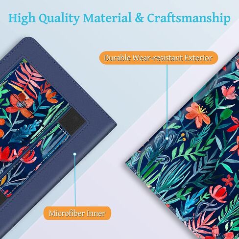 Fintie Stand Case for 6.8" Kindle Paperwhite (11th Generation-2021) and Kindle Paperwhite Signature Edition - Premium PU Leather Sleeve Cover with Card Slot and Hand Strap, Spring Bloom in Kuwait