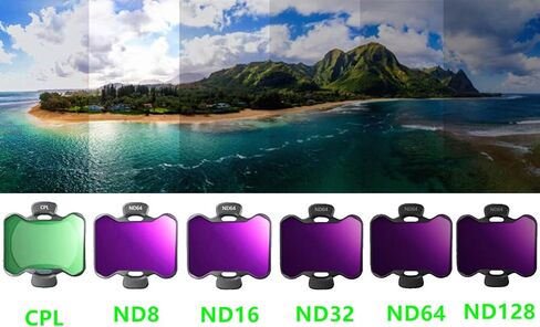 مجموعة فلاتر Avata 2 Drone CPL ND (6 عبوات)، مرشح CPL ND8 ND16 ND32 ND64 ND128 متوافق مع DJI Avata 2، ملحقات الطائرات بدون طيار، HD، طلاء متعدد الطبقات، تصميم خفيف الوزن in Kuwait