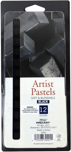 مجموعة باستيل للفنانين من برو آرت، 12 لونًا أسود in Kuwait