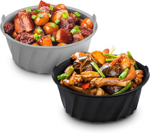Silicone Slow Cooker Liners, IMAGE Slow Cooker Liners Compatible for Crock Pot 6 QT, 6 Quart Oval Slow Cookers, Reusable BPA Free Leak-proof Dishwasher Safe - Black in Kuwait