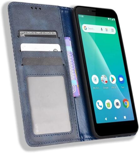 حافظة Schok Volt SV55 SV55216، حافظة محفظة قلابة مغناطيسية مع فتحات حامل بطاقة الائتمان، مسند فليب فوليو من جلد البولي يوريثان، حافظة حماية مغناطيسية لـ Schok Volt SV55 (SV55216)، أزرق in Saudi Arabia