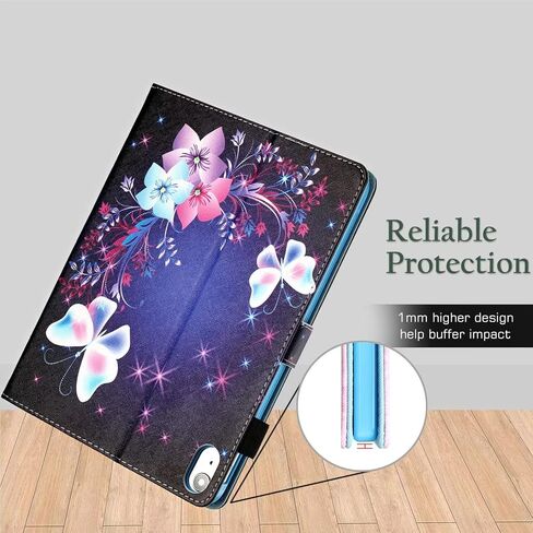 Fancity for iPad 10th Generation Case 2022, for iPad 10.9 Inch Leather Cover with Kickstand Pencil Holder, Folio Magnectic Case with Smart Auto Wake/Sleep for iPad 10th Gen. 2022, Fancy Butterfly in Kuwait