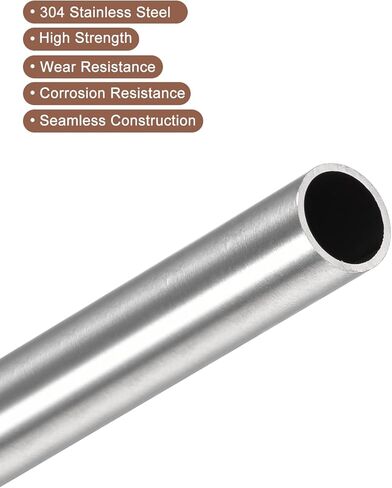 Uxcell 2 قطعة 304 أنبوب من الفولاذ المقاوم للصدأ، OD 11 مم × 0.5 مم جدار سميك 400 مم طول أنابيب معدنية شعرية لآلات الصناعة in Kuwait