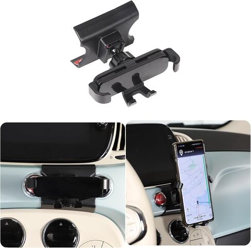 HAPPYHORSE Car Phone Mount Compatible with Fiat 500 2007-2023，Car Center Console Mobile Phone Bracket Phone Holder Phone Mount Mount with Self-Adhesive Base Accessories (Style C) in Kuwait