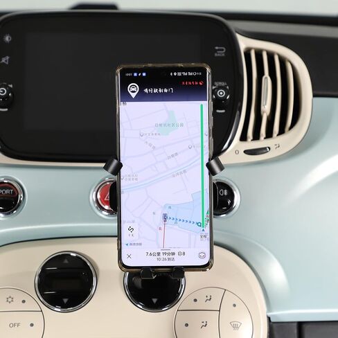 HAPPYHORSE Car Phone Mount Compatible with Fiat 500 2007-2023，Car Center Console Mobile Phone Bracket Phone Holder Phone Mount Mount with Self-Adhesive Base Accessories (Style C) in Kuwait