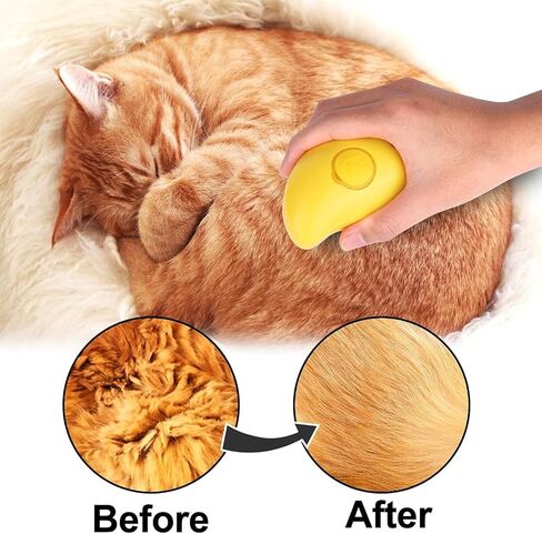 Cat Steam Brush for Cat and Dog Deshedding-Rechargeable 3-in-1 Cat Steam Grooming Brush Removes Shedding Fur and Stray Hairs, Cat Hair Steam Brush for Massage, Spritz Defur Comb for Cats (Green) in Saudi Arabia