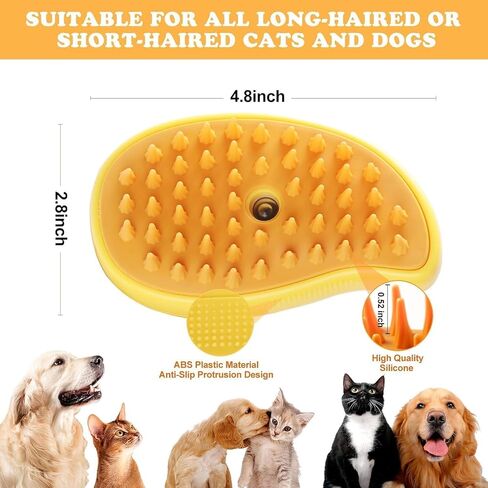 Cat Steam Brush for Cat and Dog Deshedding-Rechargeable 3-in-1 Cat Steam Grooming Brush Removes Shedding Fur and Stray Hairs, Cat Hair Steam Brush for Massage, Spritz Defur Comb for Cats (Green) in Saudi Arabia