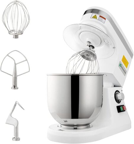 Restaurantware Hi Tek 10.6-Qt Planetary Mixer 1 No-Slip Feet Countertop Mixer - 3-Speed Removable Guard Silver Aluminum Cake Dough Mixer 110V/60Hz Includes Dough Hook Whisk & Beater in Saudi Arabia