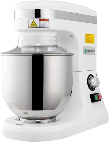 Restaurantware Hi Tek 10.6-Qt Planetary Mixer 1 No-Slip Feet Countertop Mixer - 3-Speed Removable Guard Silver Aluminum Cake Dough Mixer 110V/60Hz Includes Dough Hook Whisk & Beater in Saudi Arabia