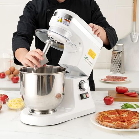 Restaurantware Hi Tek 10.6-Qt Planetary Mixer 1 No-Slip Feet Countertop Mixer - 3-Speed Removable Guard Silver Aluminum Cake Dough Mixer 110V/60Hz Includes Dough Hook Whisk & Beater in Saudi Arabia